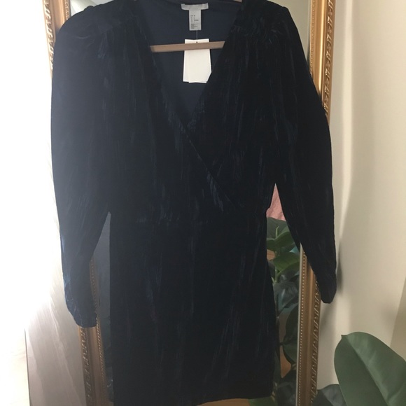 blue velvet mini dress - Picture 1 of 1